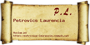 Petrovics Laurencia névjegykártya